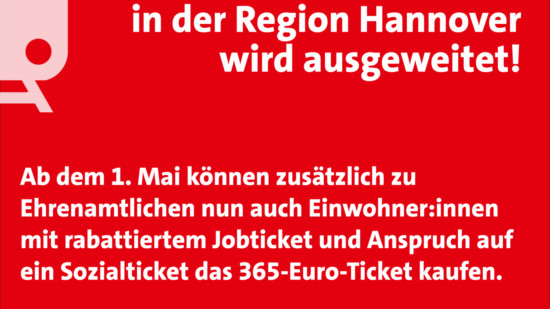 Sharepic zum neuen 365-Euro-Ticket in der Region Hannover
